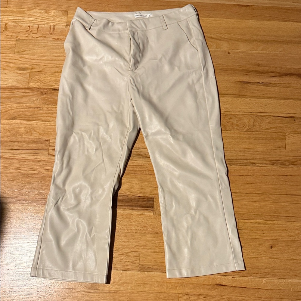 Avec Les Filles Off-White Vegan Leather Pants
